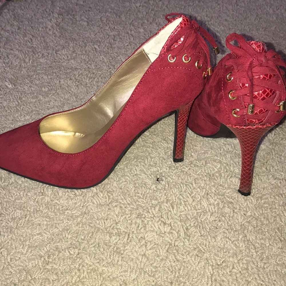 GUESS Red Suede Heels